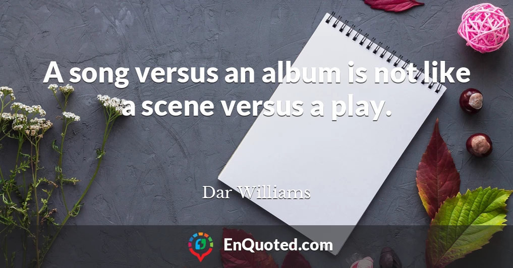 A song versus an album is not like a scene versus a play.