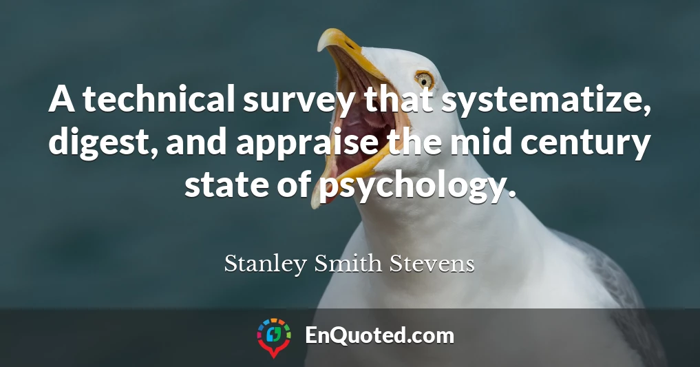 A technical survey that systematize, digest, and appraise the mid century state of psychology.