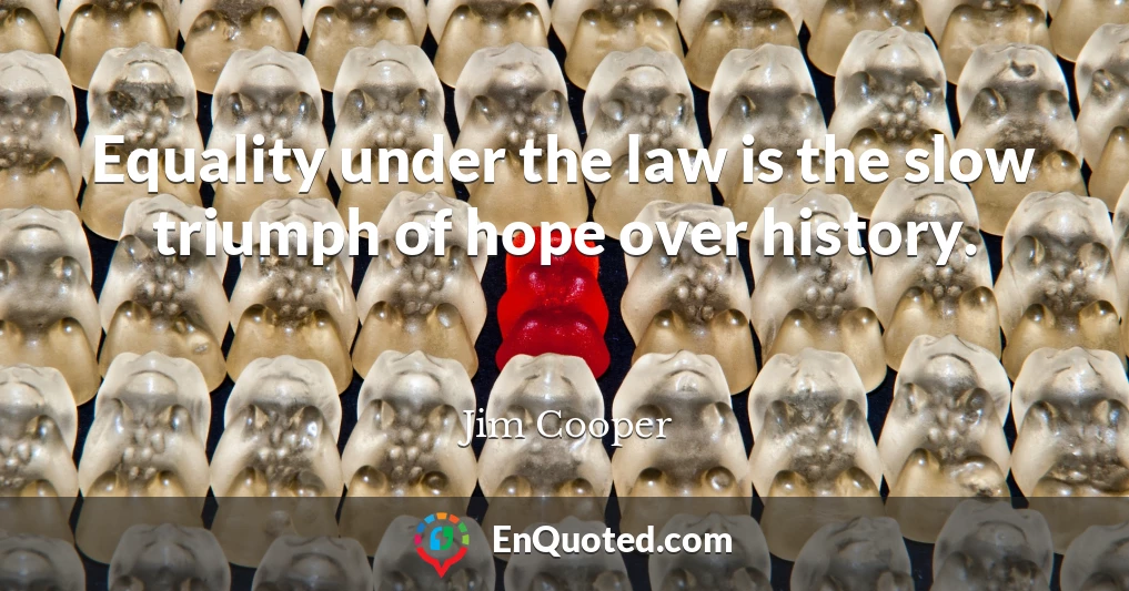 Equality under the law is the slow triumph of hope over history.