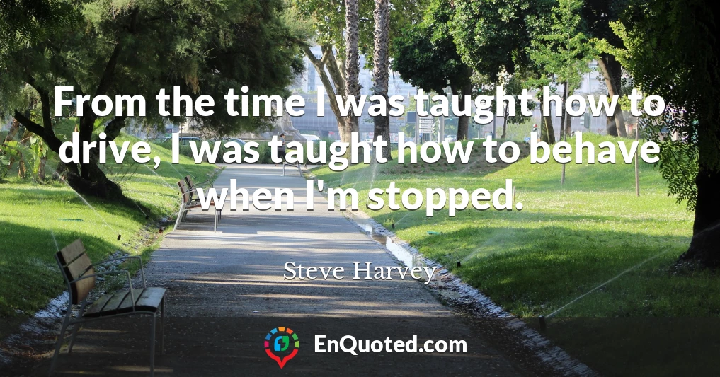 From the time I was taught how to drive, I was taught how to behave when I'm stopped.