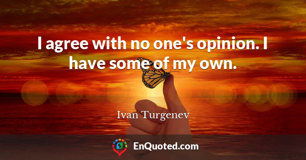 I agree with no one's opinion. I have some of my own.