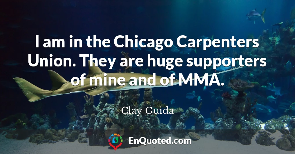 I am in the Chicago Carpenters Union. They are huge supporters of mine and of MMA.