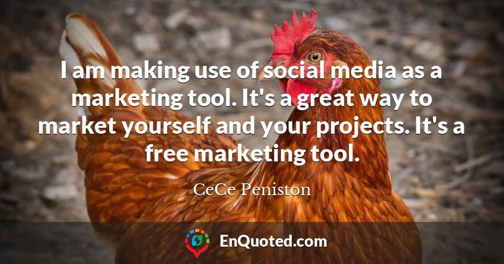 I am making use of social media as a marketing tool. It's a great way to market yourself and your projects. It's a free marketing tool.
