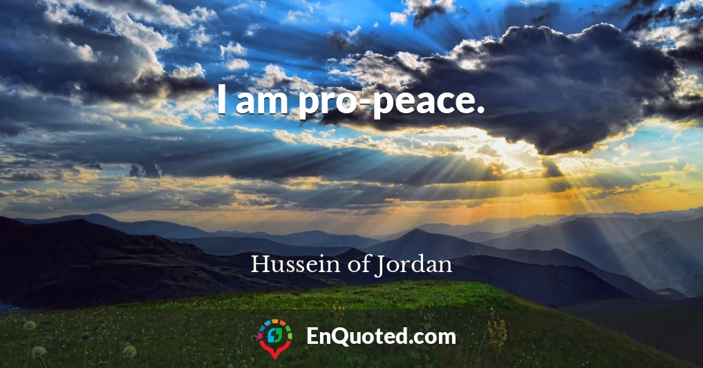I am pro-peace.