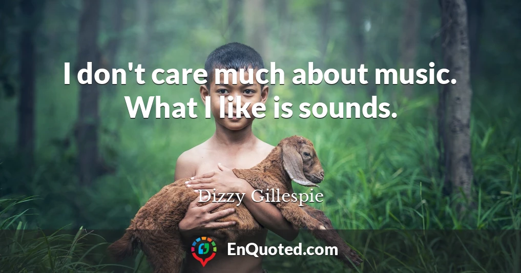 I don't care much about music. What I like is sounds.