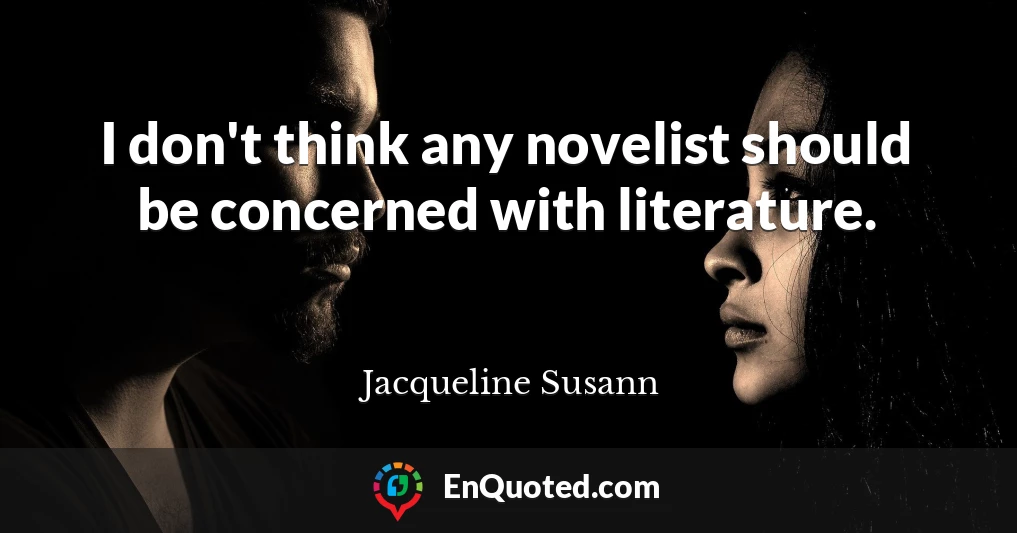 I don't think any novelist should be concerned with literature.