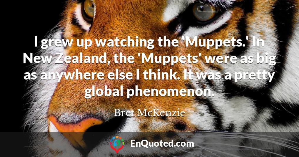 I grew up watching the 'Muppets.' In New Zealand, the 'Muppets' were as big as anywhere else I think. It was a pretty global phenomenon.