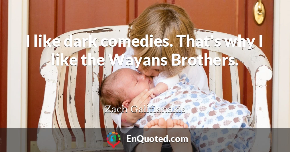 I like dark comedies. That's why I like the Wayans Brothers.