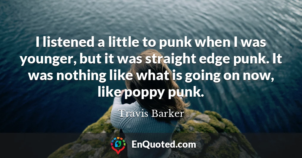 I listened a little to punk when I was younger, but it was straight edge punk. It was nothing like what is going on now, like poppy punk.