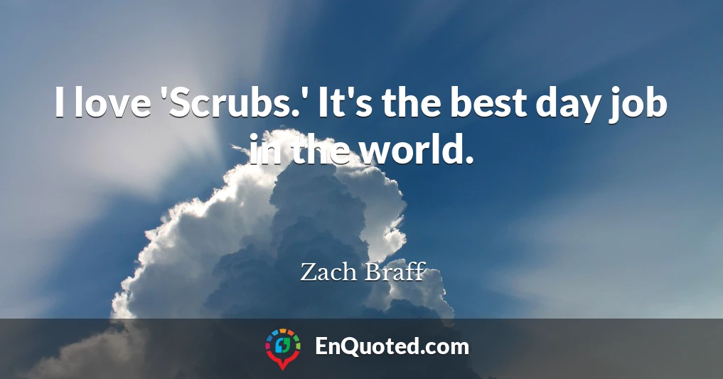 I love 'Scrubs.' It's the best day job in the world.