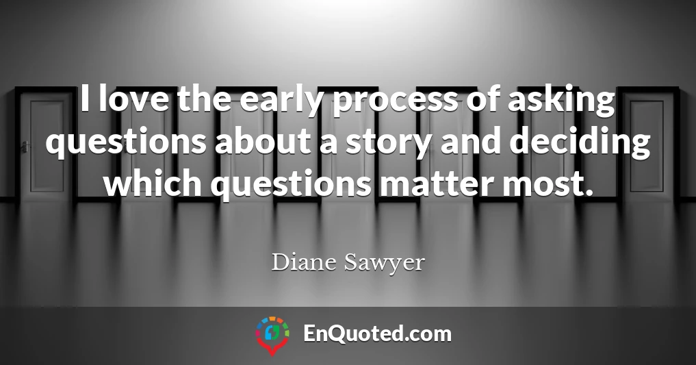 I love the early process of asking questions about a story and deciding which questions matter most.
