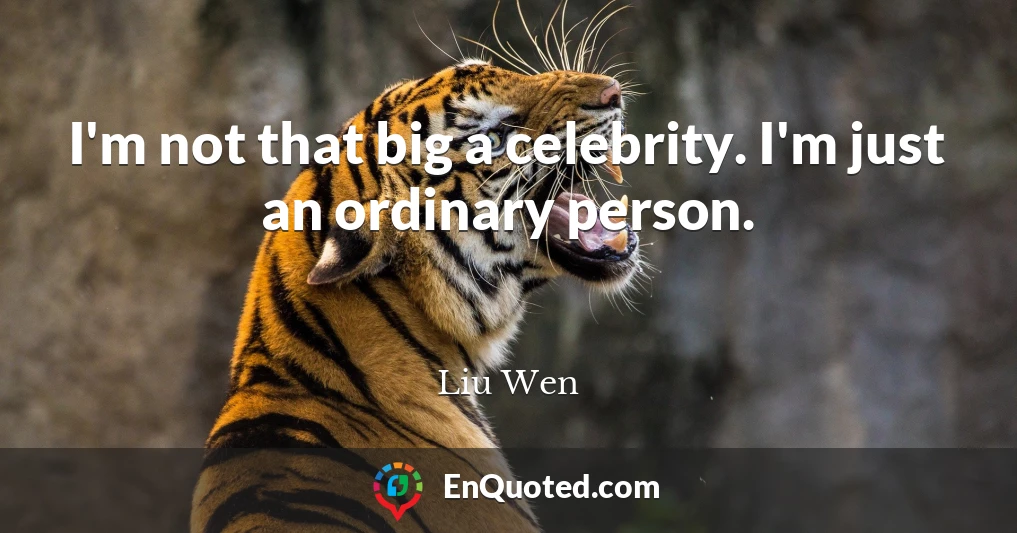 I'm not that big a celebrity. I'm just an ordinary person.