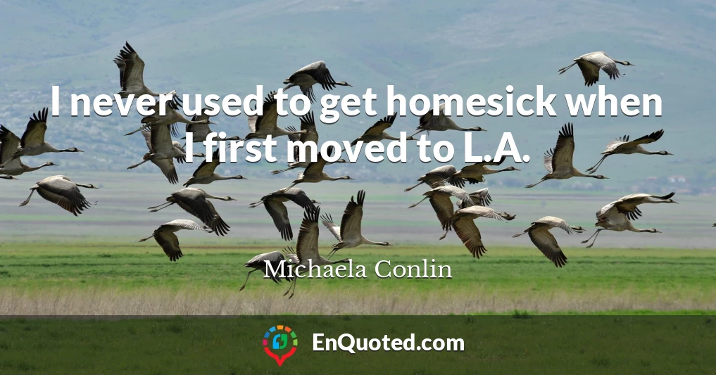 I never used to get homesick when I first moved to L.A.