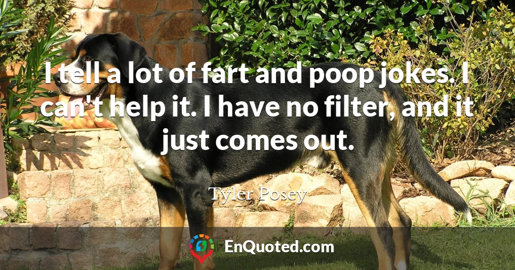 I tell a lot of fart and poop jokes. I can't help it. I have no filter, and it just comes out.