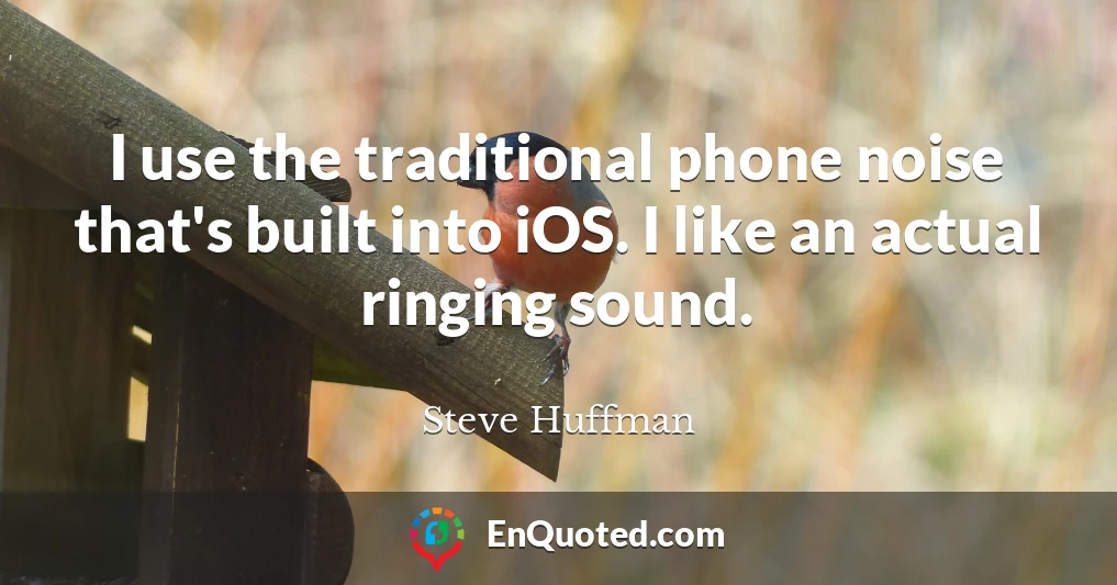 I use the traditional phone noise that's built into iOS. I like an actual ringing sound.