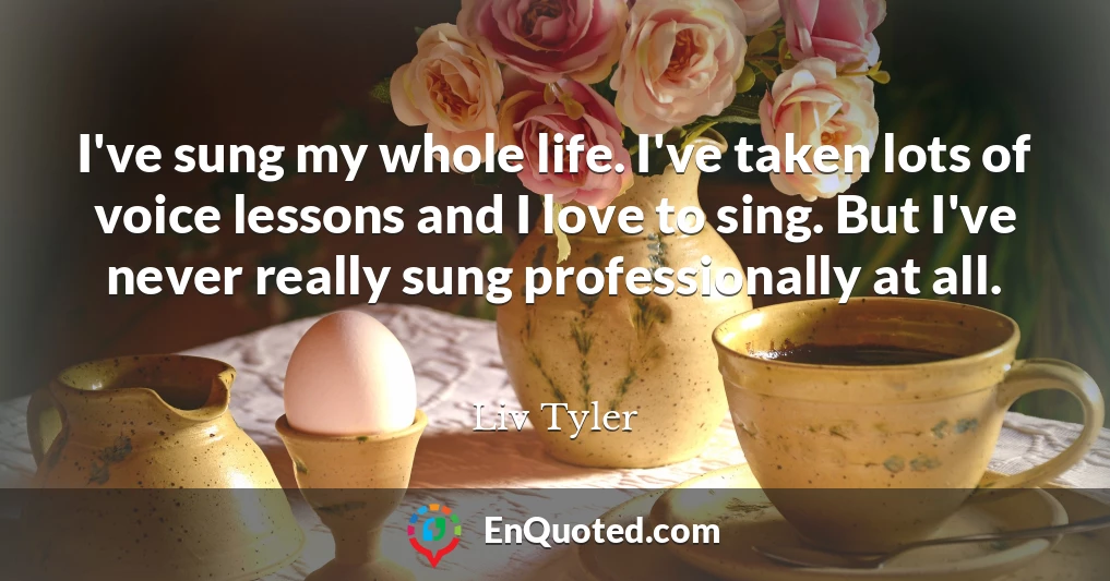 I've sung my whole life. I've taken lots of voice lessons and I love to sing. But I've never really sung professionally at all.