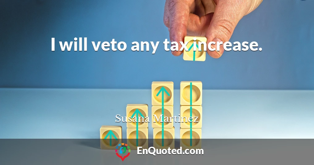 I will veto any tax increase.