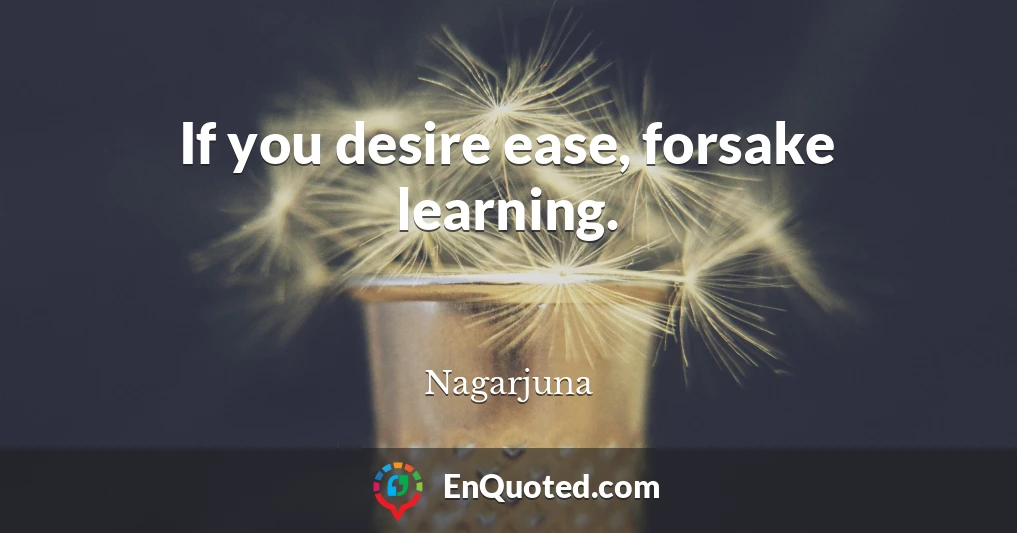 If you desire ease, forsake learning.