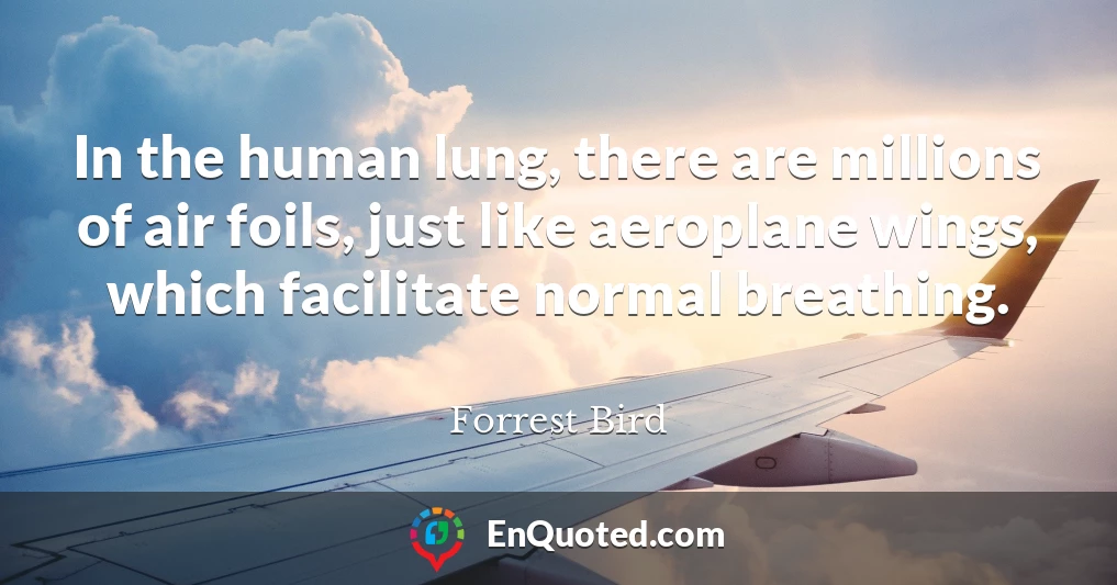 In the human lung, there are millions of air foils, just like aeroplane wings, which facilitate normal breathing.