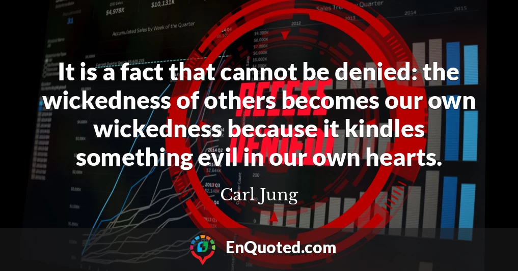 It is a fact that cannot be denied: the wickedness of others becomes our own wickedness because it kindles something evil in our own hearts.