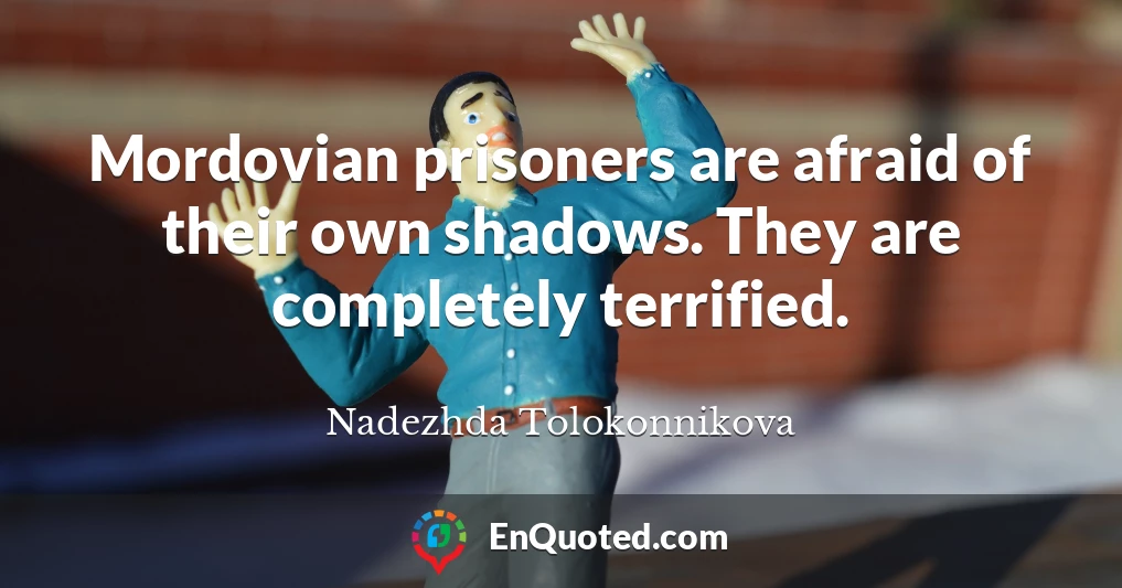 Mordovian prisoners are afraid of their own shadows. They are completely terrified.