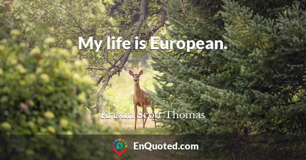 My life is European.