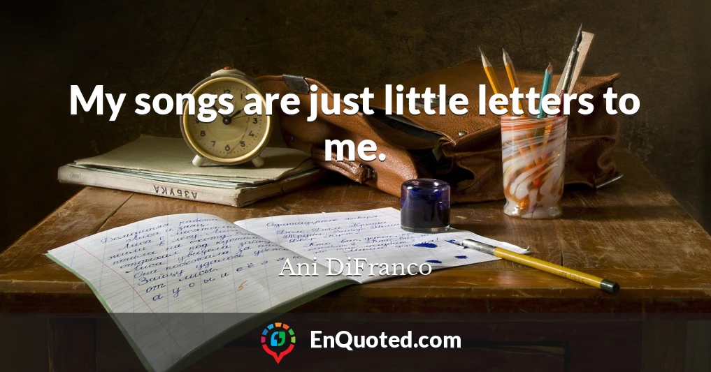 My songs are just little letters to me.