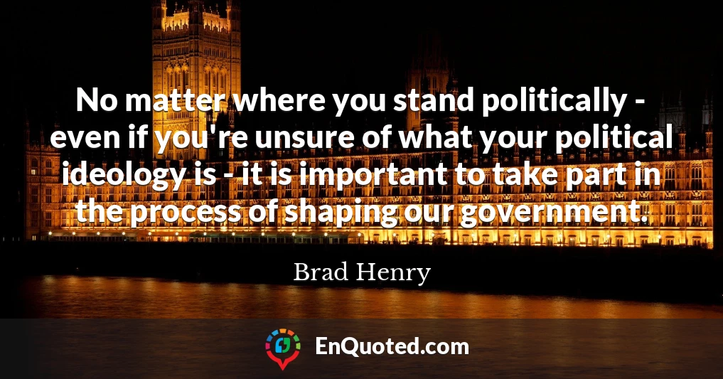 No matter where you stand politically - even if you're unsure of what your political ideology is - it is important to take part in the process of shaping our government.