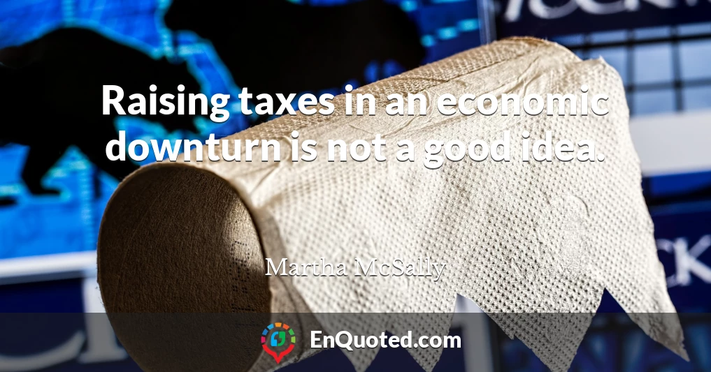 Raising taxes in an economic downturn is not a good idea.