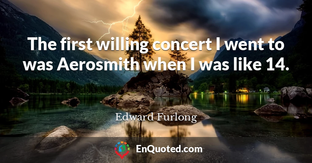 The first willing concert I went to was Aerosmith when I was like 14.