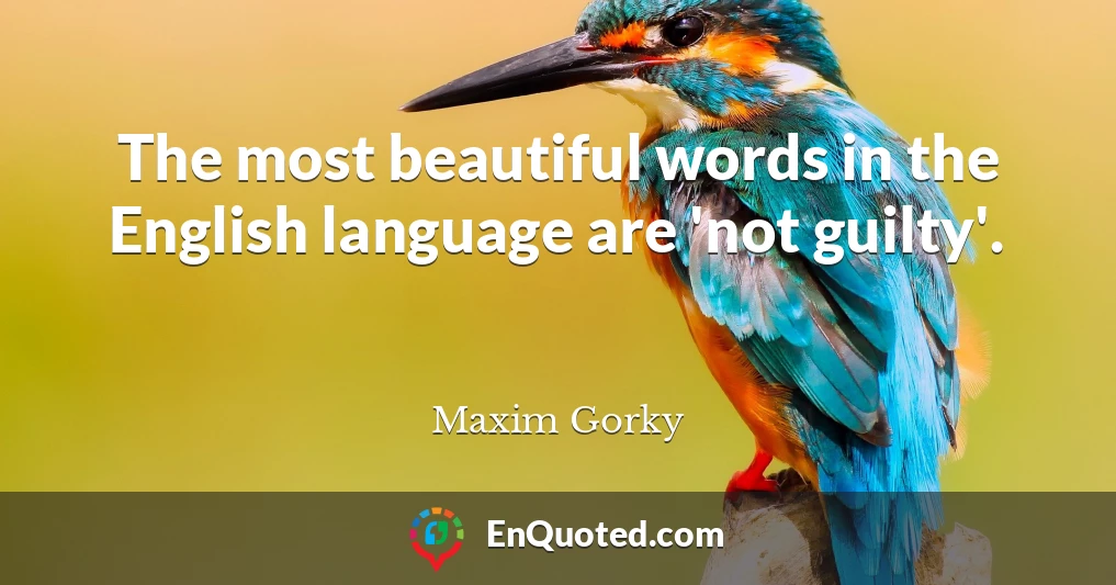 The most beautiful words in the English language are 'not guilty'.