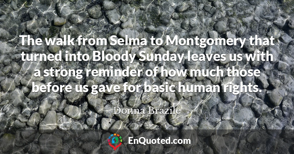 The walk from Selma to Montgomery that turned into Bloody Sunday leaves us with a strong reminder of how much those before us gave for basic human rights.