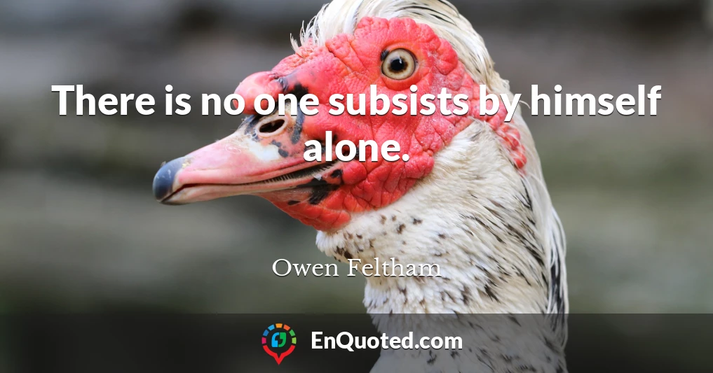There is no one subsists by himself alone.