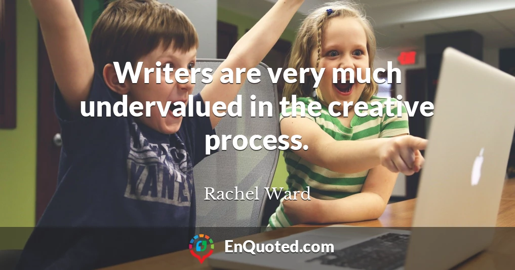 Writers are very much undervalued in the creative process.
