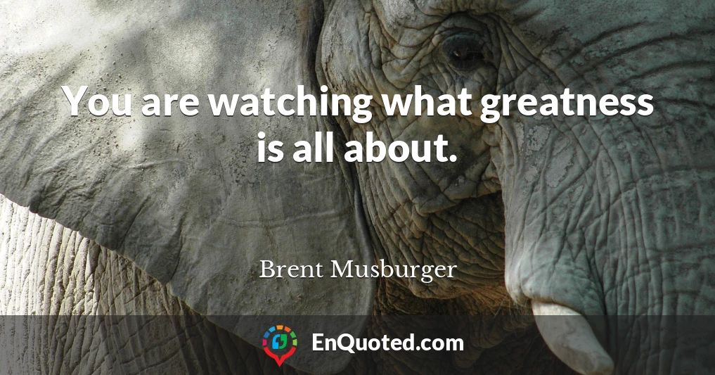 You are watching what greatness is all about.