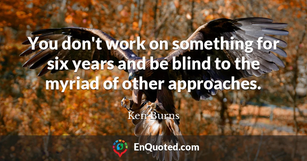 You don't work on something for six years and be blind to the myriad of other approaches.