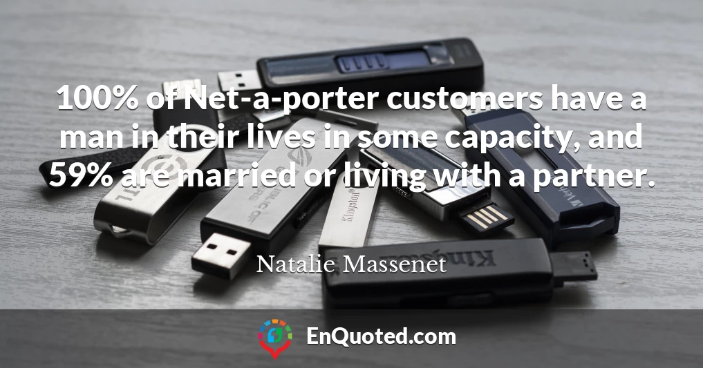 100% of Net-a-porter customers have a man in their lives in some capacity, and 59% are married or living with a partner.