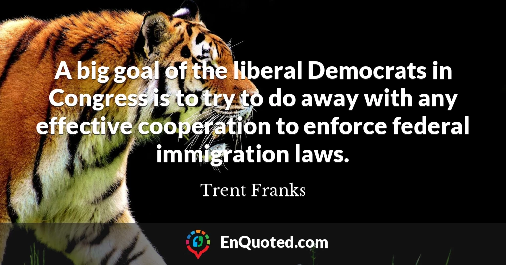 A big goal of the liberal Democrats in Congress is to try to do away with any effective cooperation to enforce federal immigration laws.