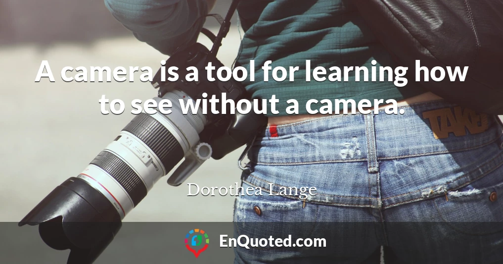 A camera is a tool for learning how to see without a camera.