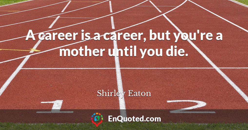 A career is a career, but you're a mother until you die.