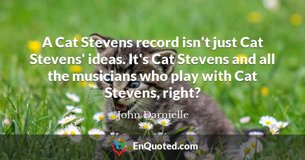 A Cat Stevens record isn't just Cat Stevens' ideas. It's Cat Stevens and all the musicians who play with Cat Stevens, right?
