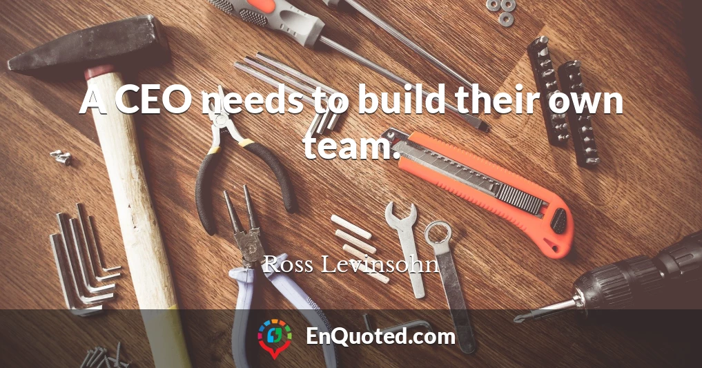 A CEO needs to build their own team.