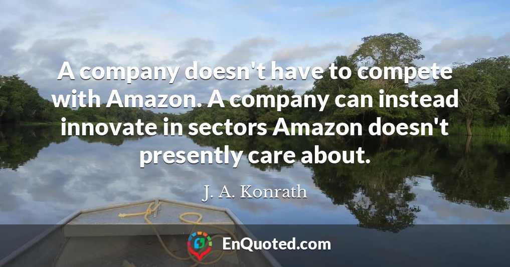 A company doesn't have to compete with Amazon. A company can instead innovate in sectors Amazon doesn't presently care about.