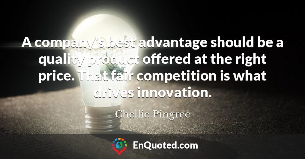 A company's best advantage should be a quality product offered at the right price. That fair competition is what drives innovation.