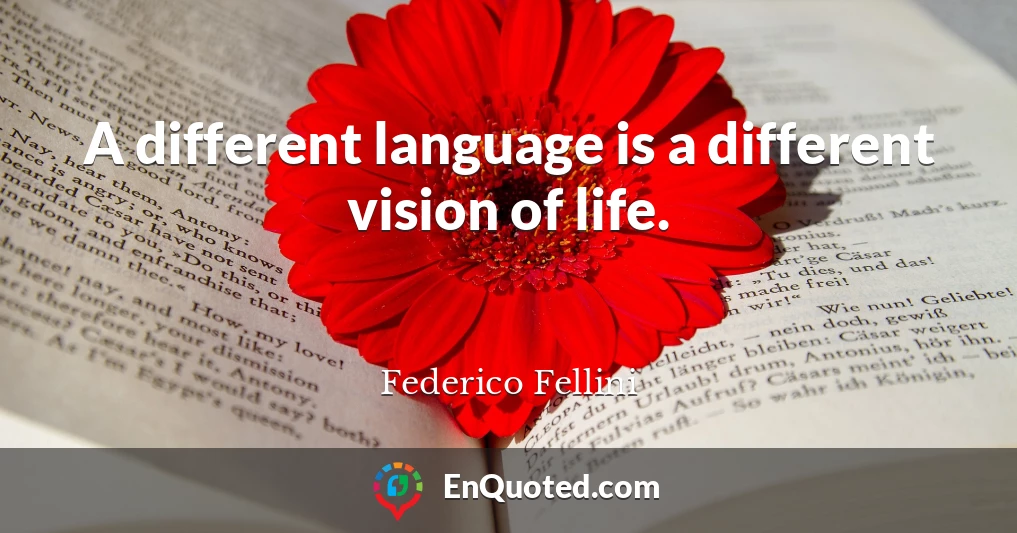 A different language is a different vision of life.