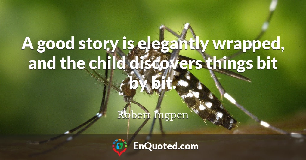 A good story is elegantly wrapped, and the child discovers things bit by bit.