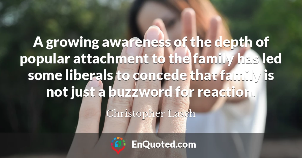 A growing awareness of the depth of popular attachment to the family has led some liberals to concede that family is not just a buzzword for reaction.