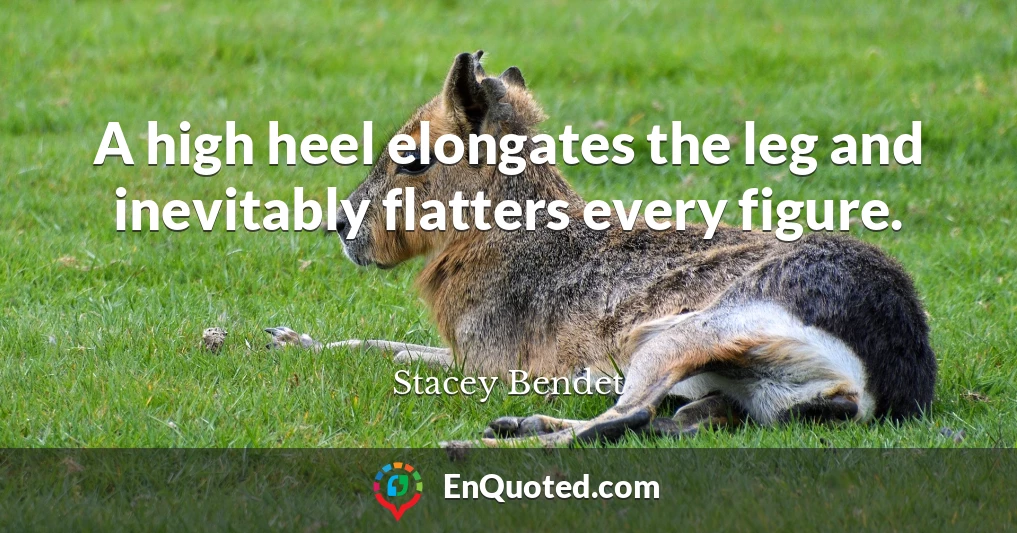 A high heel elongates the leg and inevitably flatters every figure.