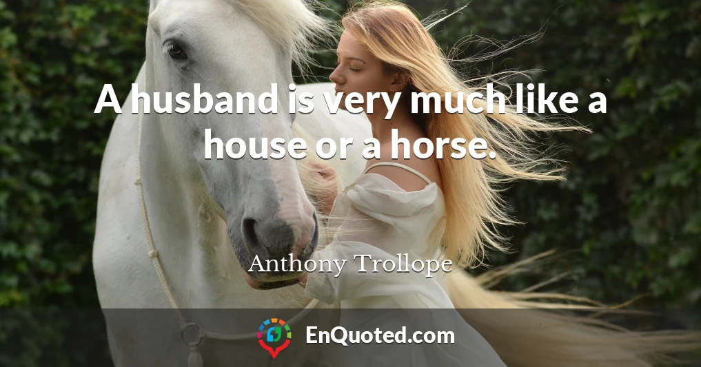A husband is very much like a house or a horse.