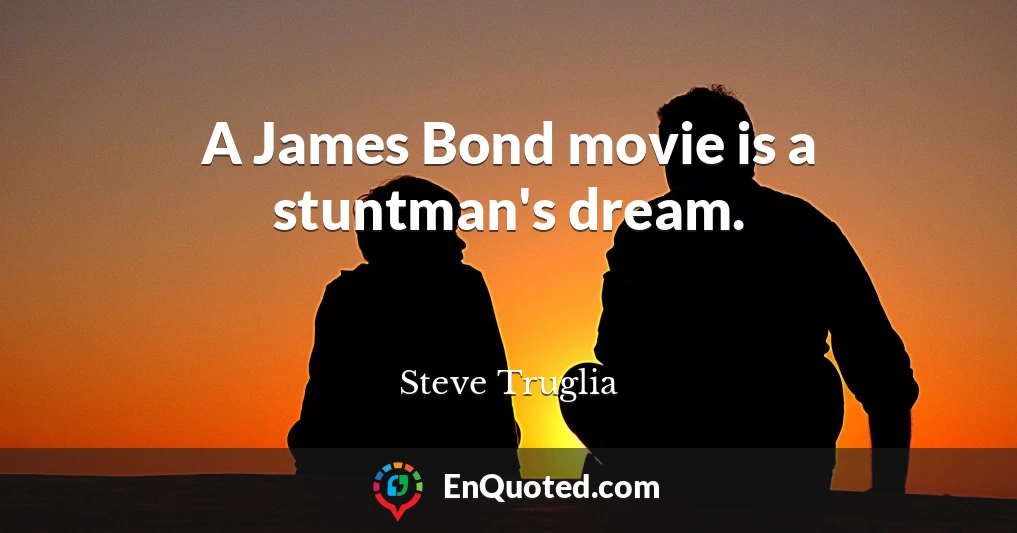 A James Bond movie is a stuntman's dream.